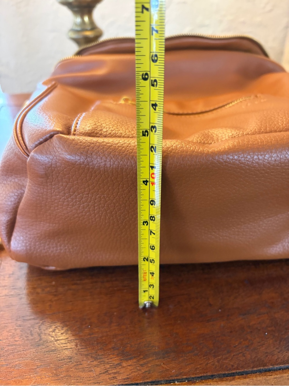 Fawn Design Convertible Leather Backpack Diaper Bag in Tan - Picture 12 of 12